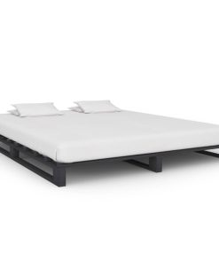 Okvir za krevet od paleta od masivne borovine sivi 160 x 200 cm