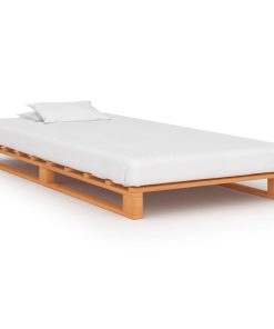 Okvir za krevet od paleta od masivne borovine smeđi 100x200 cm
