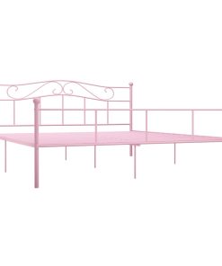 Okvir za krevet ružičasti metalni 180 x 200 cm