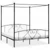 Okvir za krevet s nadstrešnicom crni metalni 180 x 200 cm