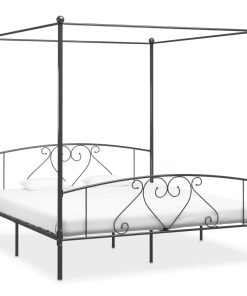 Okvir za krevet s nadstrešnicom sivi metalni 180 x 200 cm