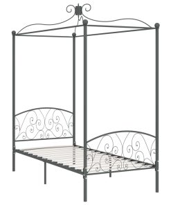 Okvir za krevet s nadstrešnicom sivi metalni 90 x 200 cm
