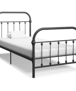 Okvir za krevet sivi metalni 100 x 200 cm