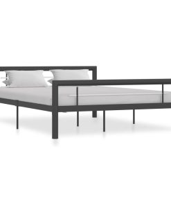 Okvir za krevet sivo-bijeli metalni 160 x 200 cm