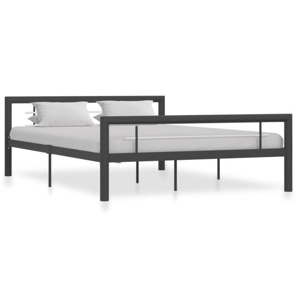 Okvir za krevet sivo-bijeli metalni 160 x 200 cm