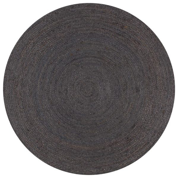 Ručno rađeni tepih od jute okrugli 150 cm tamnosivi