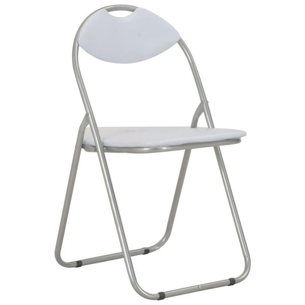 Sklopive blagovaonske stolice od umjetne kože 6 kom bijele