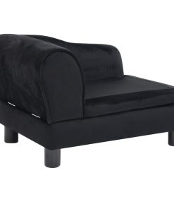 Sofa za pse crna 57 x 34 x 36 cm plišana