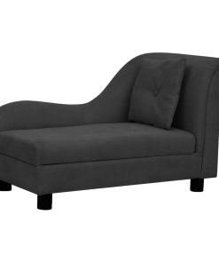 Sofa za pse s jastukom crna 83 x 44 x 44 cm plišana