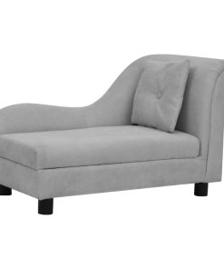 Sofa za pse s jastukom siva 83 x 44 x 44 cm plišana