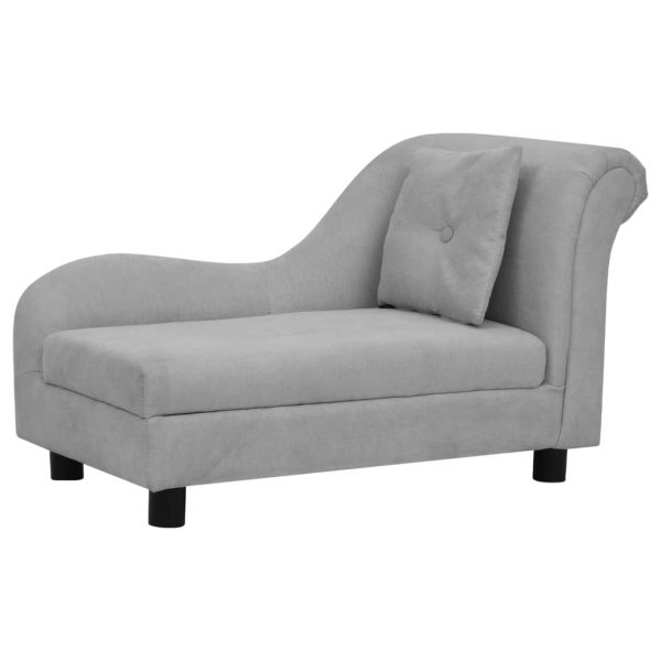 Sofa za pse s jastukom siva 83 x 44 x 44 cm plišana