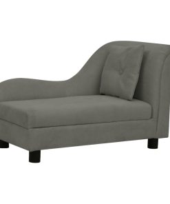 Sofa za pse s jastukom tamnosiva 83 x 44 x 44 cm plišana