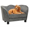 Sofa za pse siva 66 x 43 x 40 cm plišana