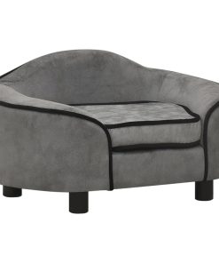 Sofa za pse siva 67 x 47 x 36 cm plišana