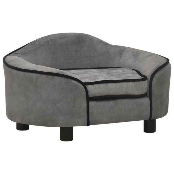 Sofa za pse siva 67 x 47 x 36 cm plišana