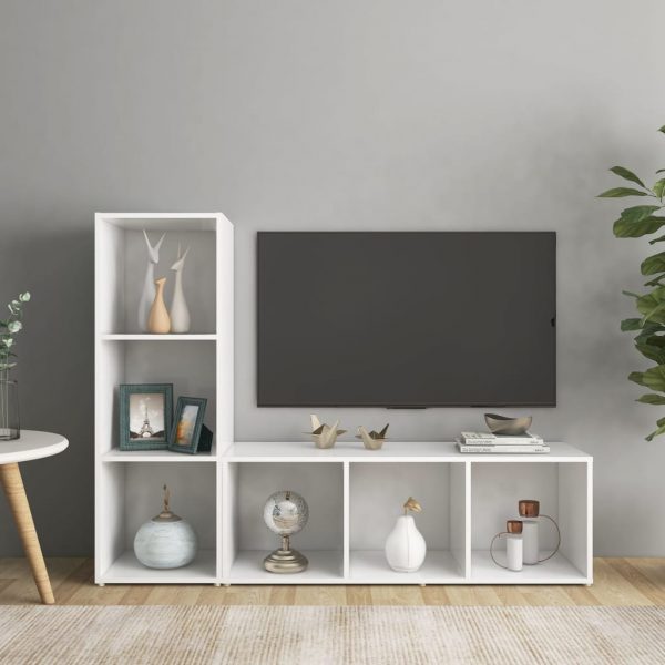 TV ormarići 2 kom bijeli 107 x 35 x 37 cm od iverice