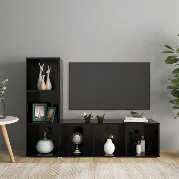 TV ormarići 2 kom crni 107 x 35 x 37 cm od iverice