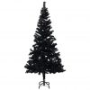 Umjetno božićno drvce LED s kuglicama crno 180 cm PVC