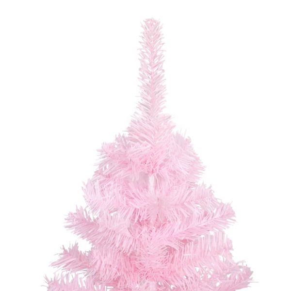 Umjetno božićno drvce LED s kuglicama ružičasto 180 cm PVC - Slika 3