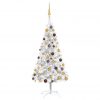Umjetno božićno drvce LED s kuglicama srebrno 150 cm PET