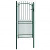 Vrata za ogradu sa šiljcima čelična 100 x 200 cm zelena