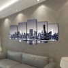 Zidne Slike na Platnu Monokromatski Set s Printom New York 200 x 100 cm