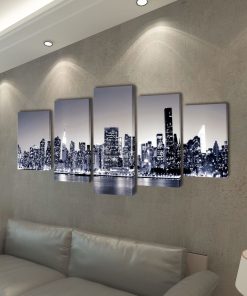 Zidne Slike na Platnu Monokromatski Set s Printom New York 200 x 100 cm