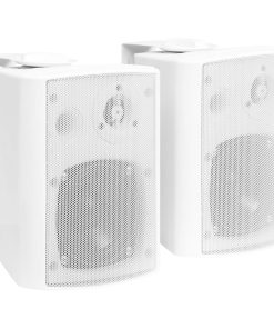 Zidni stereo zvučnici 2 kom bijeli unutarnji/vanjski 80 W