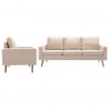 2-dijelni set sofa od tkanine krem