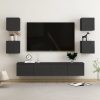 6-dijelni set TV ormarića visoki sjaj crni od iverice