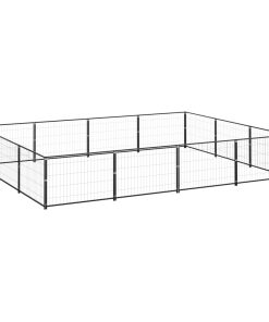 Kavez za pse crni 12 m² čelični