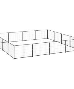 Kavez za pse crni 16 m² čelični