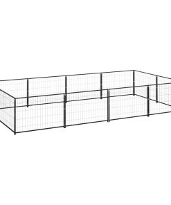 Kavez za pse crni 8 m² čelični