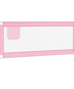 Sigurnosna ograda za dječji krevet ružičasta 190x25 cm tkanina