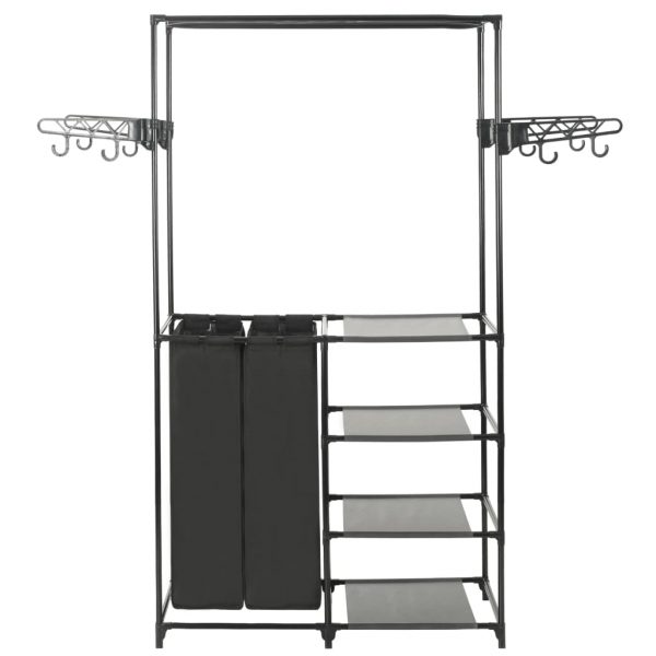 Stalak za odjeću od čelika i netkane tkanine 87x44x158 cm crni - Slika 4