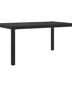Vrtni stol 150x90x75 cm od kaljenog stakla i poliratana crni
