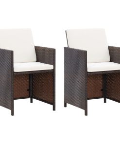 4-dijelni set vrtnih stolica i stolaca od poliratana smeđi