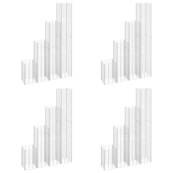 Gabionske gredice 16 kom 30x30x50/100/150/200 cm željezne