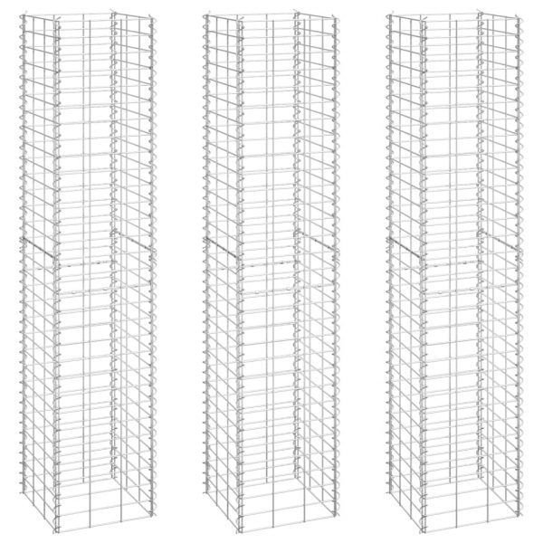 Gabionske povišene gredice 3 kom 30 x 30 x 150 cm željezne