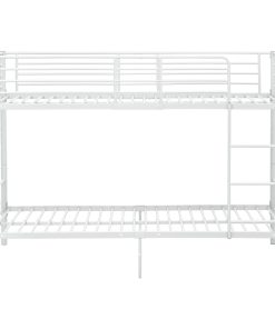 Krevet na kat bijeli metalni 90 x 200 cm