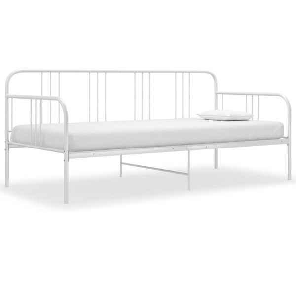 Okvir za krevet na razvlačenje bijeli metalni 90 x 200 cm
