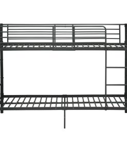 Krevet na kat crni metalni 90 x 200 cm