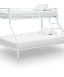 Okvir za krevet na kat bijeli metalni 140 x 200 / 90 x 200 cm