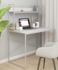Stol za računalo bijeli 110 x 60 x 138 cm od iverice