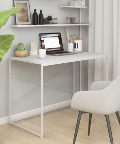 Stol za računalo bijeli 110 x 60 x 70 cm od iverice