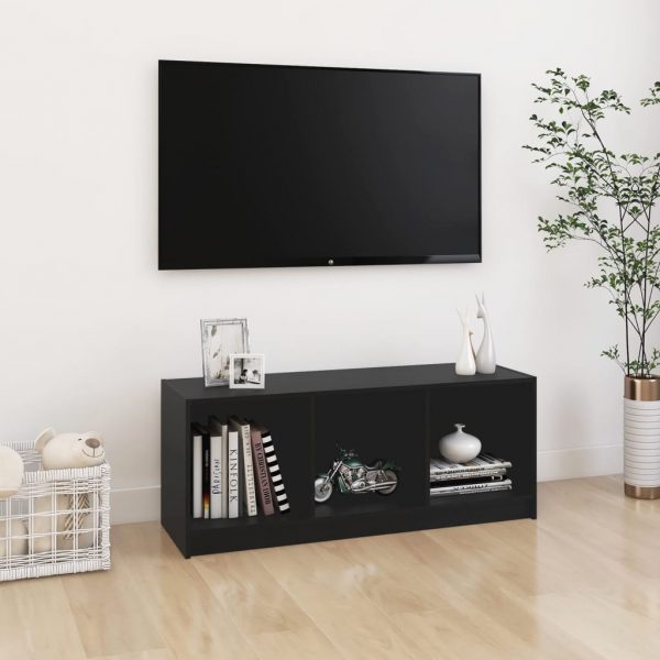 TV ormarić crni 104 x 33 x 41 cm od masivne borovine