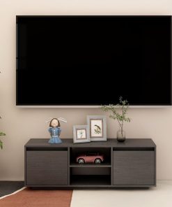 TV ormarić sivi 110 x 30 x 40 cm od masivne borovine