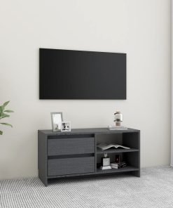 TV ormarić sivi 80 x 31 x 39 cm od masivne borovine