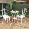 3-dijelni bistro set od lijevanog aluminija bijeli