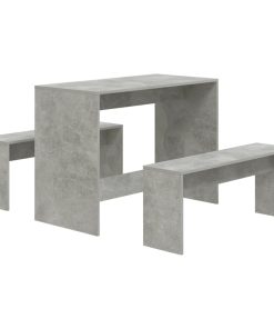 3-dijelni blagovaonski set siva boja betona od iverice